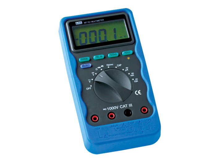 Multimeter mit Drehschalter, digitales 3-1/2-stelliges, beleuchtetes Display, automatische Messbereichsauswahl Multimeter mit Drehschalter, digitales 3-1/2-stelliges, beleuchtetes Display, automatische Messbereichsauswahl