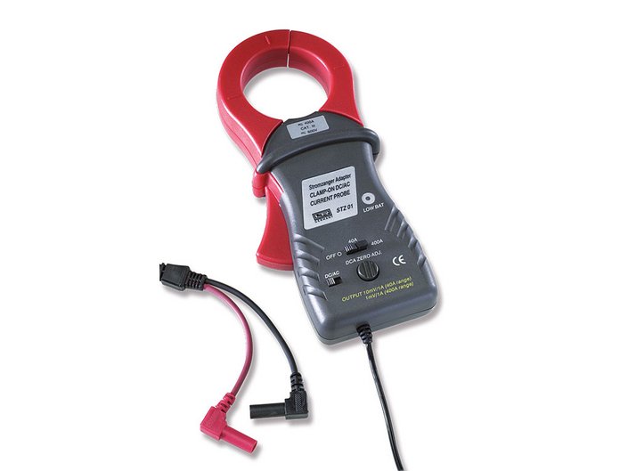 Stromzangen-Messadapter zur Messung von Gleich- und Wechselströmen bis max. 400 A zum Anschluss an Multitester MT 04, MT 07 und MT 701 Stromzangen-Messadapter zur Messung von Gleich- und Wechselströmen bis max. 400 A zum Anschluss an Multitester MT 04, MT 07 und MT 701