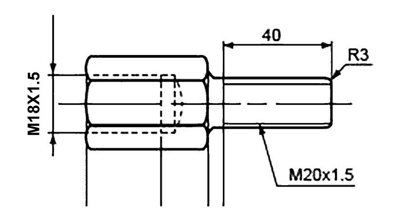 Adapter Innen M18x1,5 - Außen M 20x1,5 Adapter Innen M18x1,5 - Außen M 20x1,5