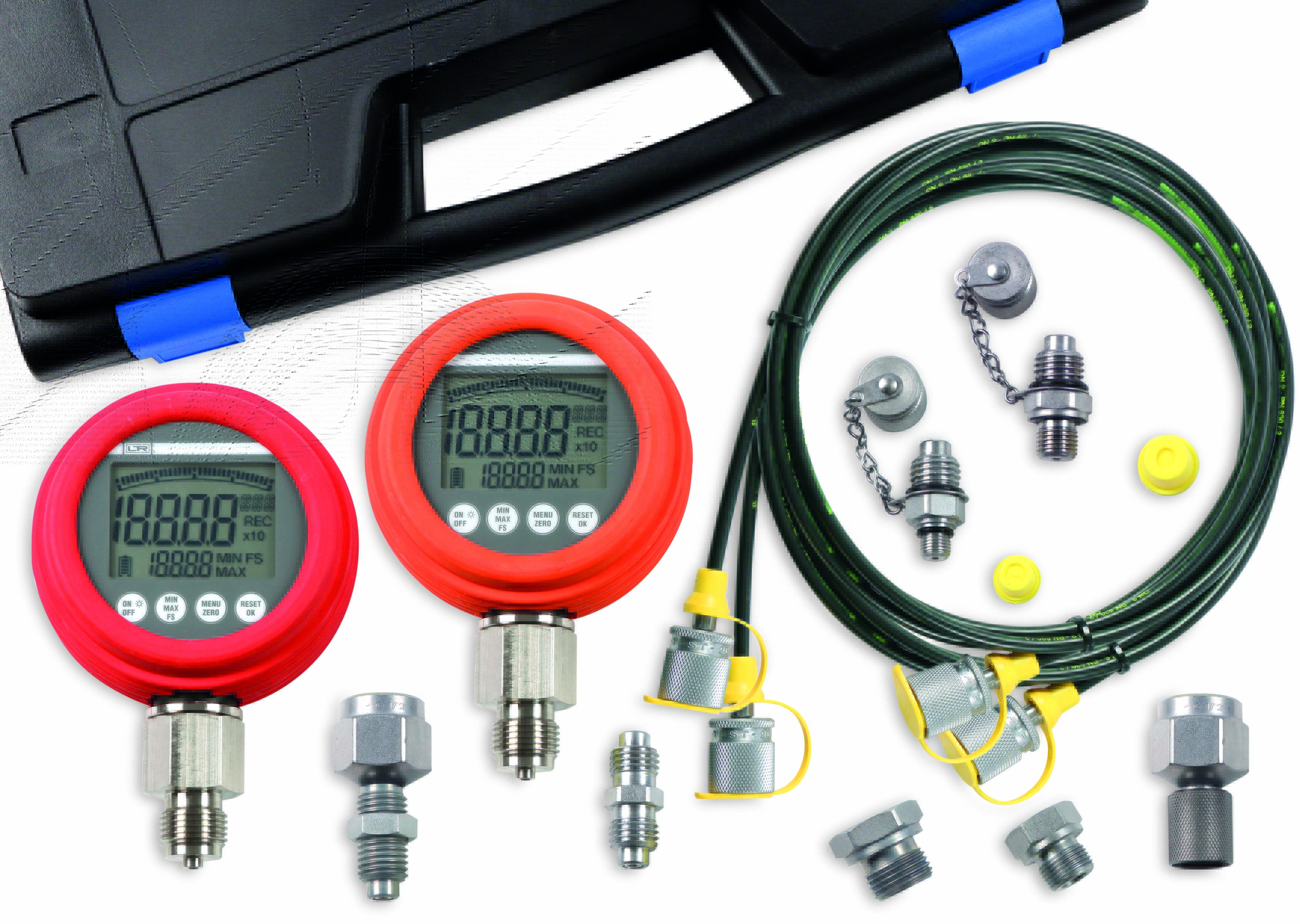 Hydraulik-Prüfkoffer digital 2 Manometer Hydraulik-Prüfkoffer digital 2 Manometer