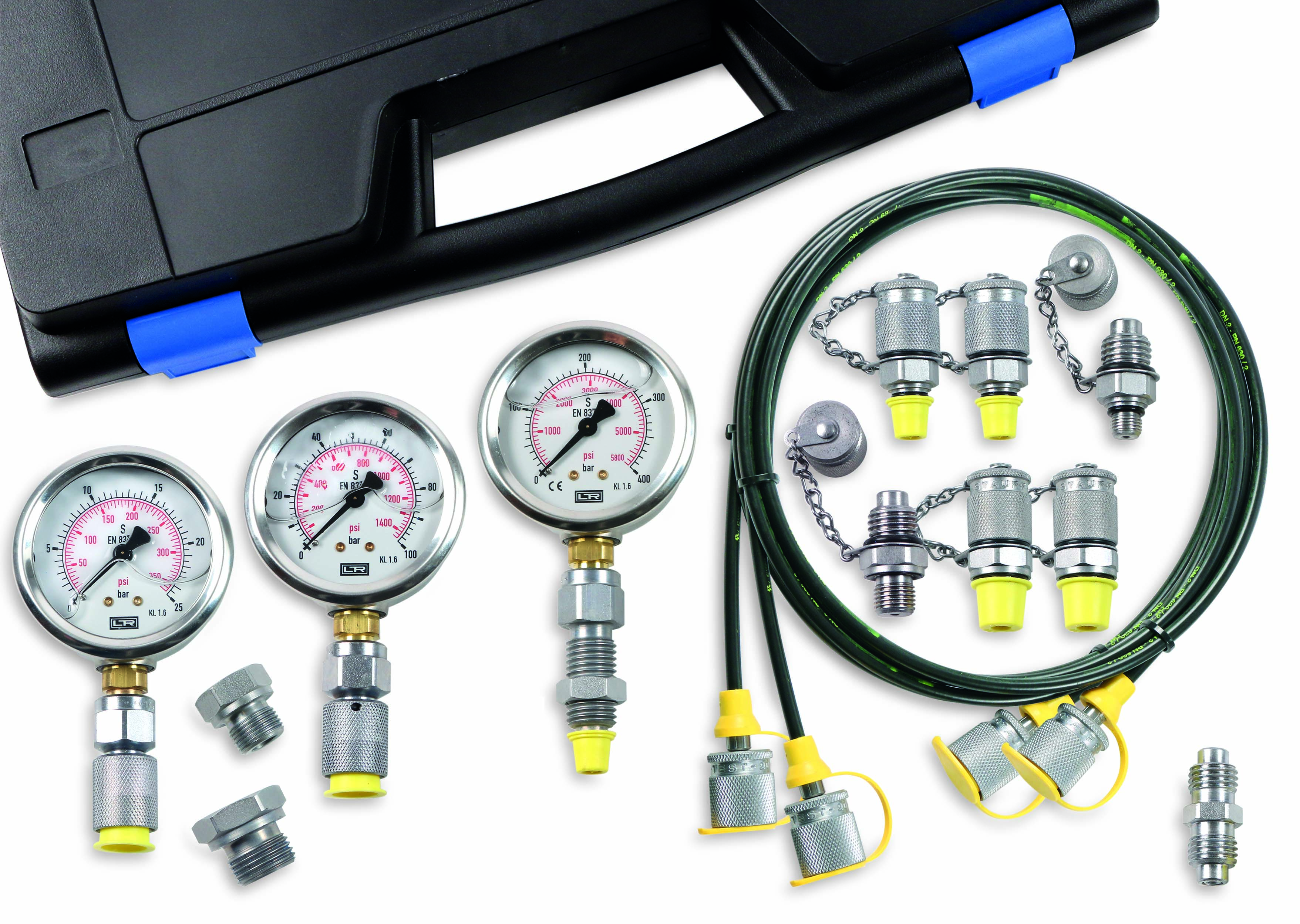 Hydraulik-Prüfkoffer analog 3 Manometer Hydraulik-Prüfkoffer analog 3 Manometer